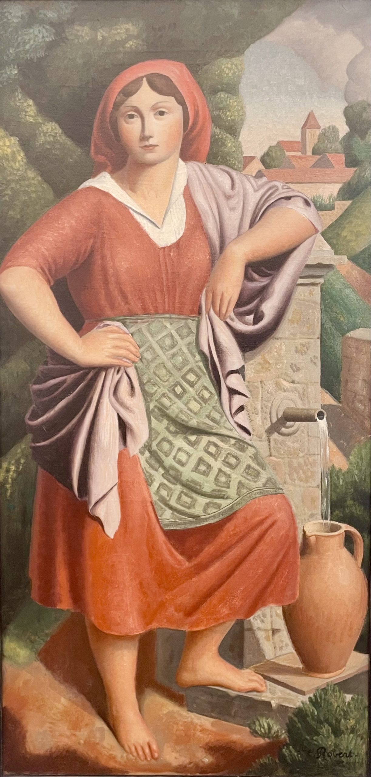 Théophile Robert, oil on canvas, signed, approx 1922, 48 x 97 cm
