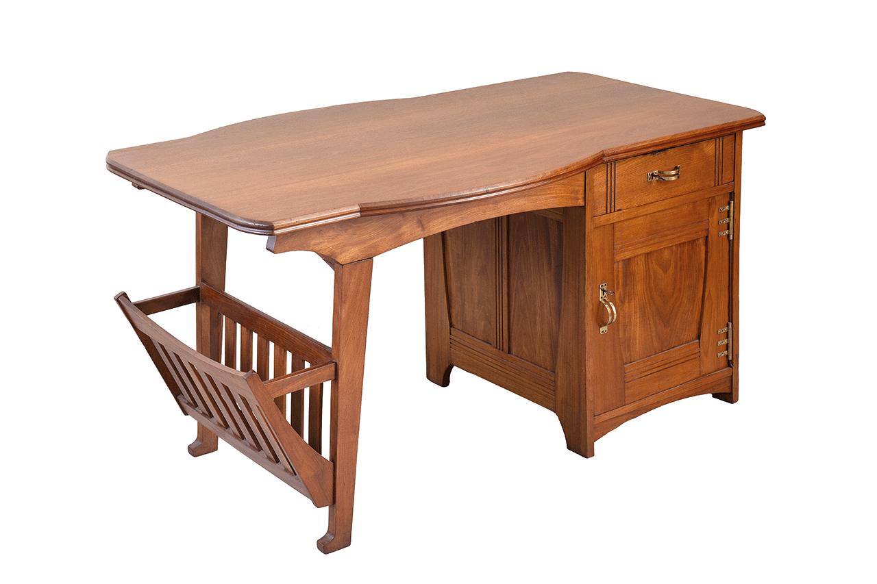 Serrurier-Bovy, Scrivania in mogano e ottoni, 1904